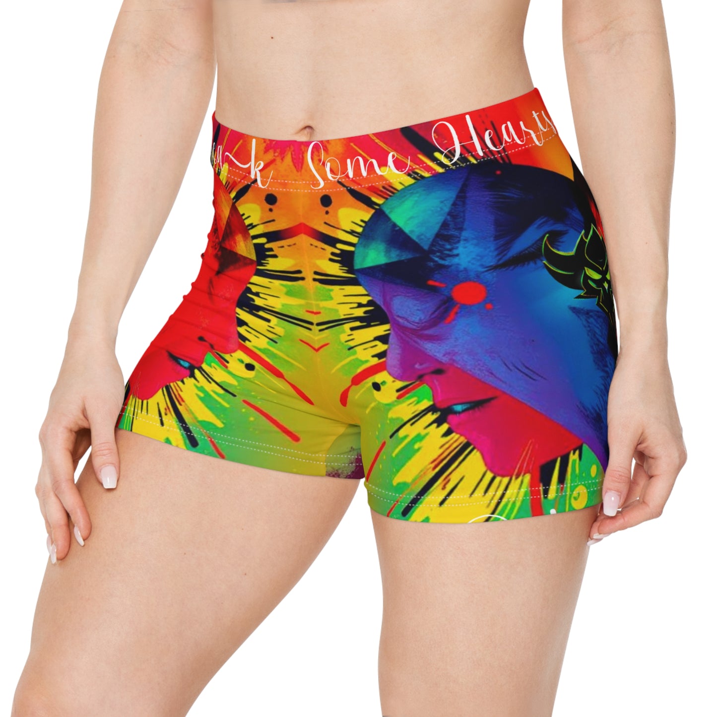 Vibrant "Some Hearts Break, Others Bloom" Women's Shorts - Colorful Art Design for Fun Summer Vibes