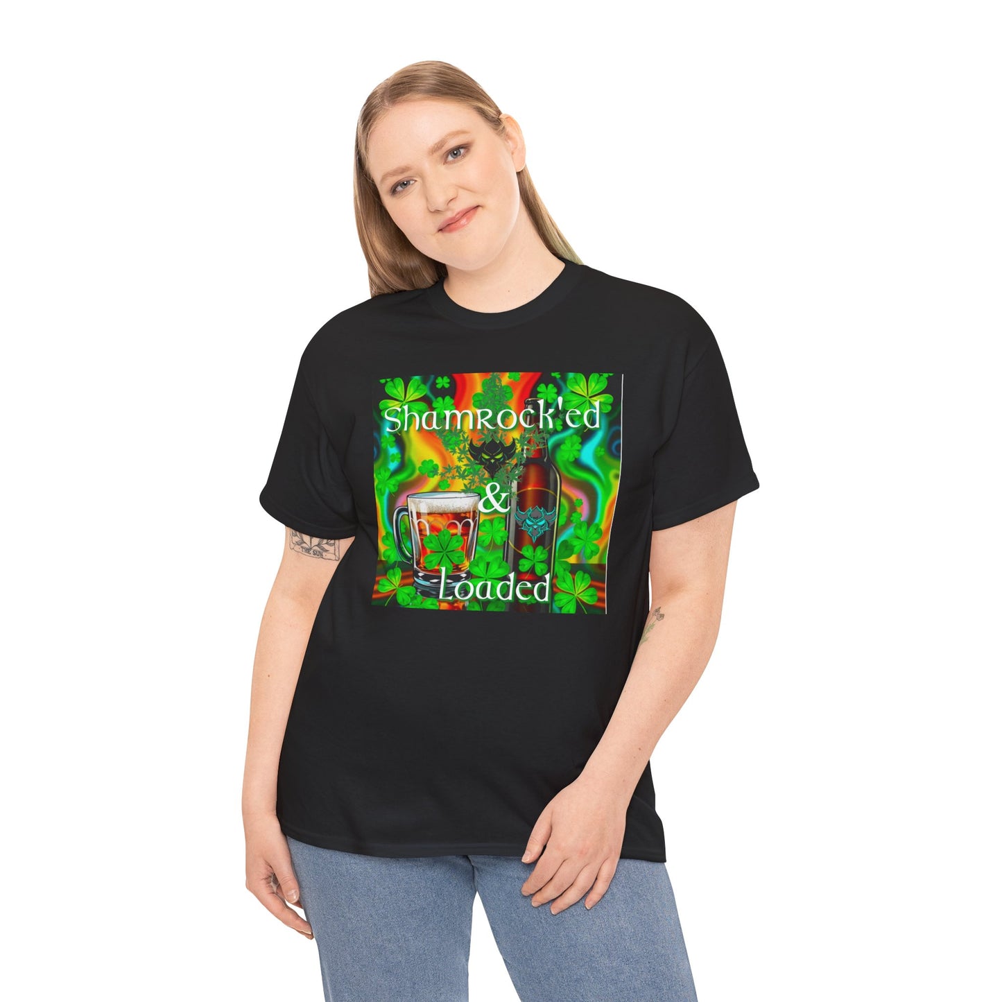 "Shamrocked & Loaded" Unisex Heavy Cotton Tee - Perfect for St. Patrick's Day Celebrations