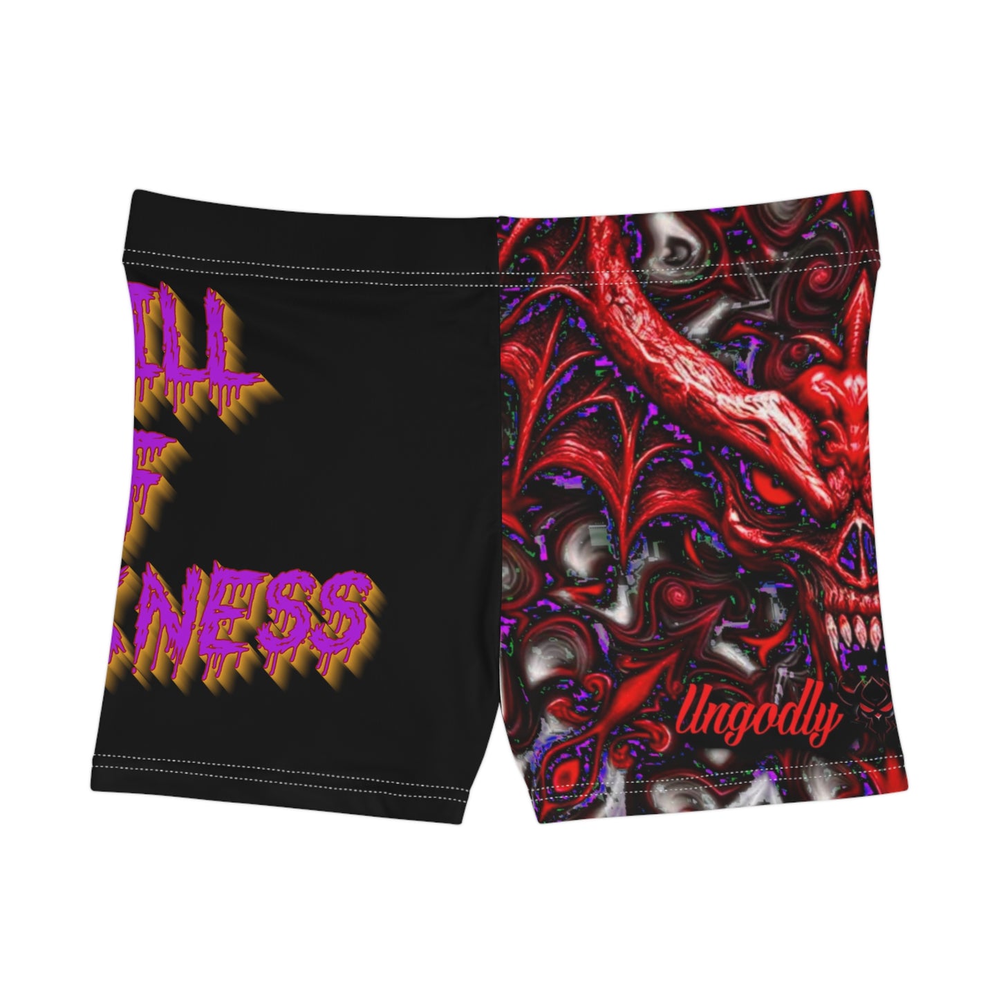 Women's Dragon Print Shorts - Chill of Darkness & Fall of Madness Designs