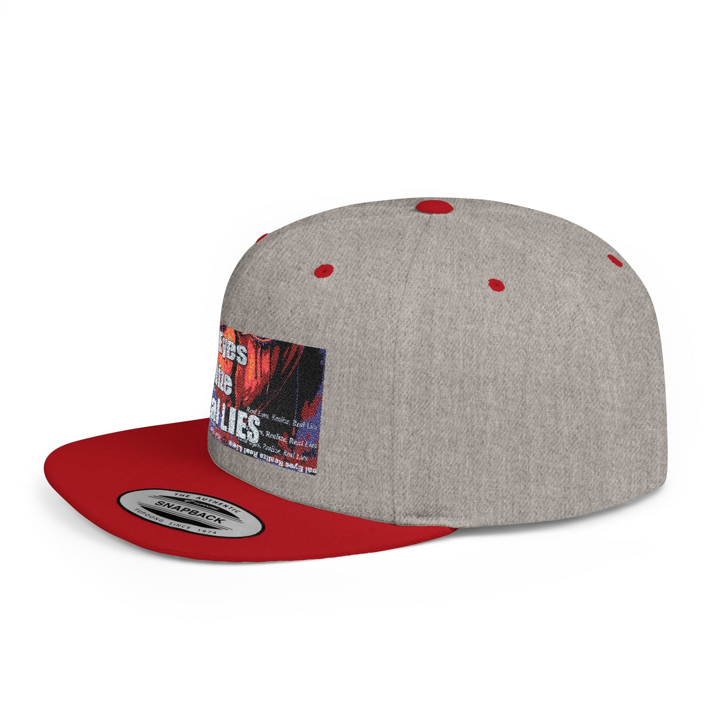 Graphic Flat Bill Snapback - "Real Eyes Realize Real Lies"