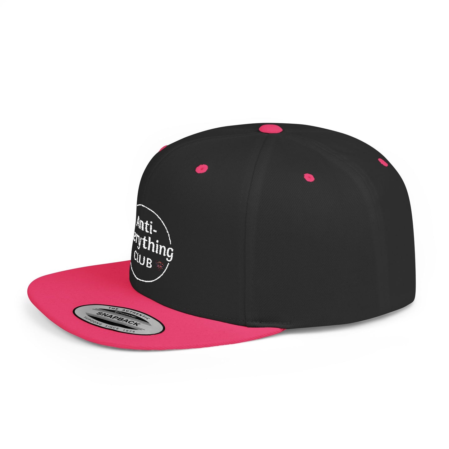 Anti-Everything Club Camo Snapback Cap - Trendy Flat Bill Hat for Casual Style