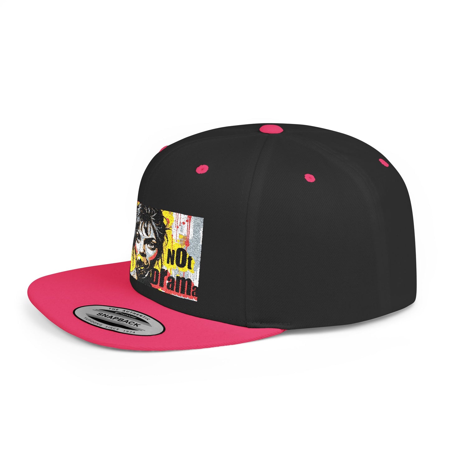 "Tangled in Rope Not Drama" Urban Graphic Flat Bill Snapback Cap - Street Vibe & Bold Design