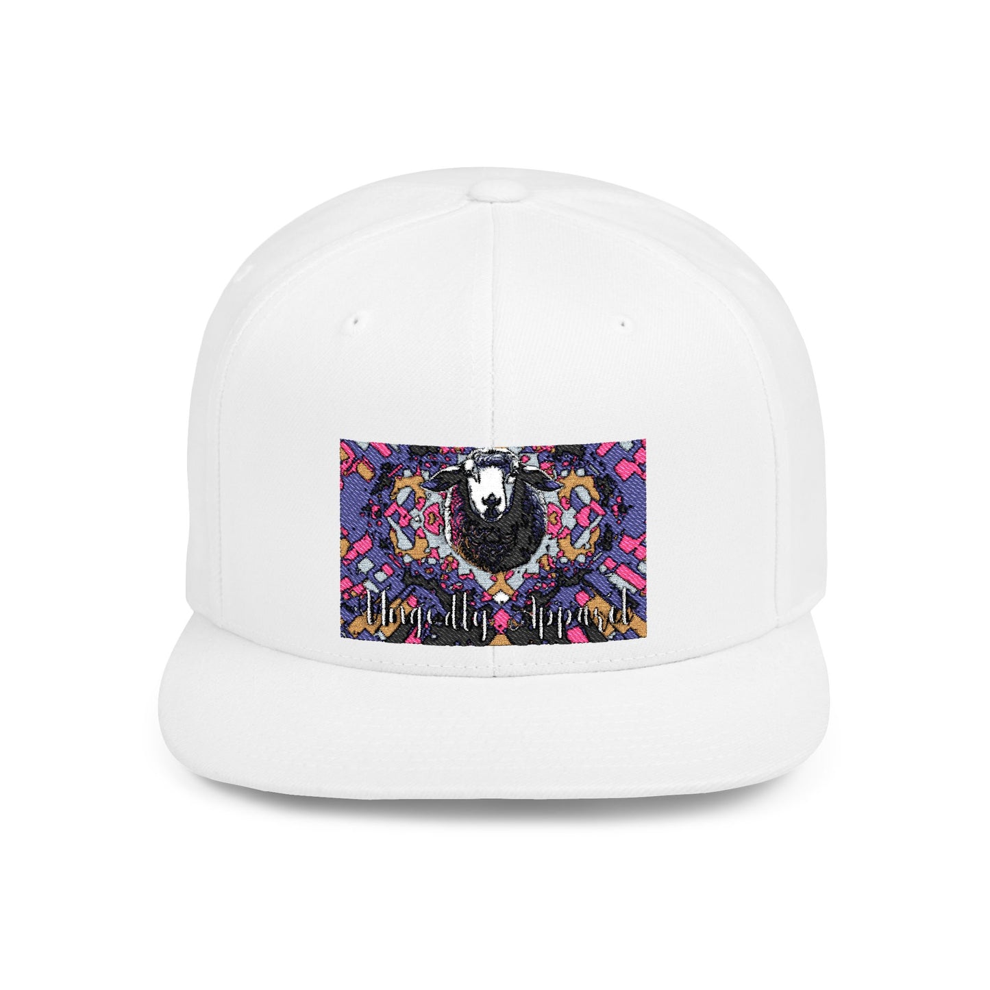 "Black Sheep" Colorful Artistic Flat Bill Snapback Hat - Unique Design for Fashion Lovers