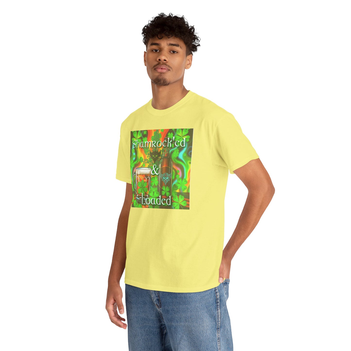 "Shamrocked & Loaded" Unisex Heavy Cotton Tee - Perfect for St. Patrick's Day Celebrations