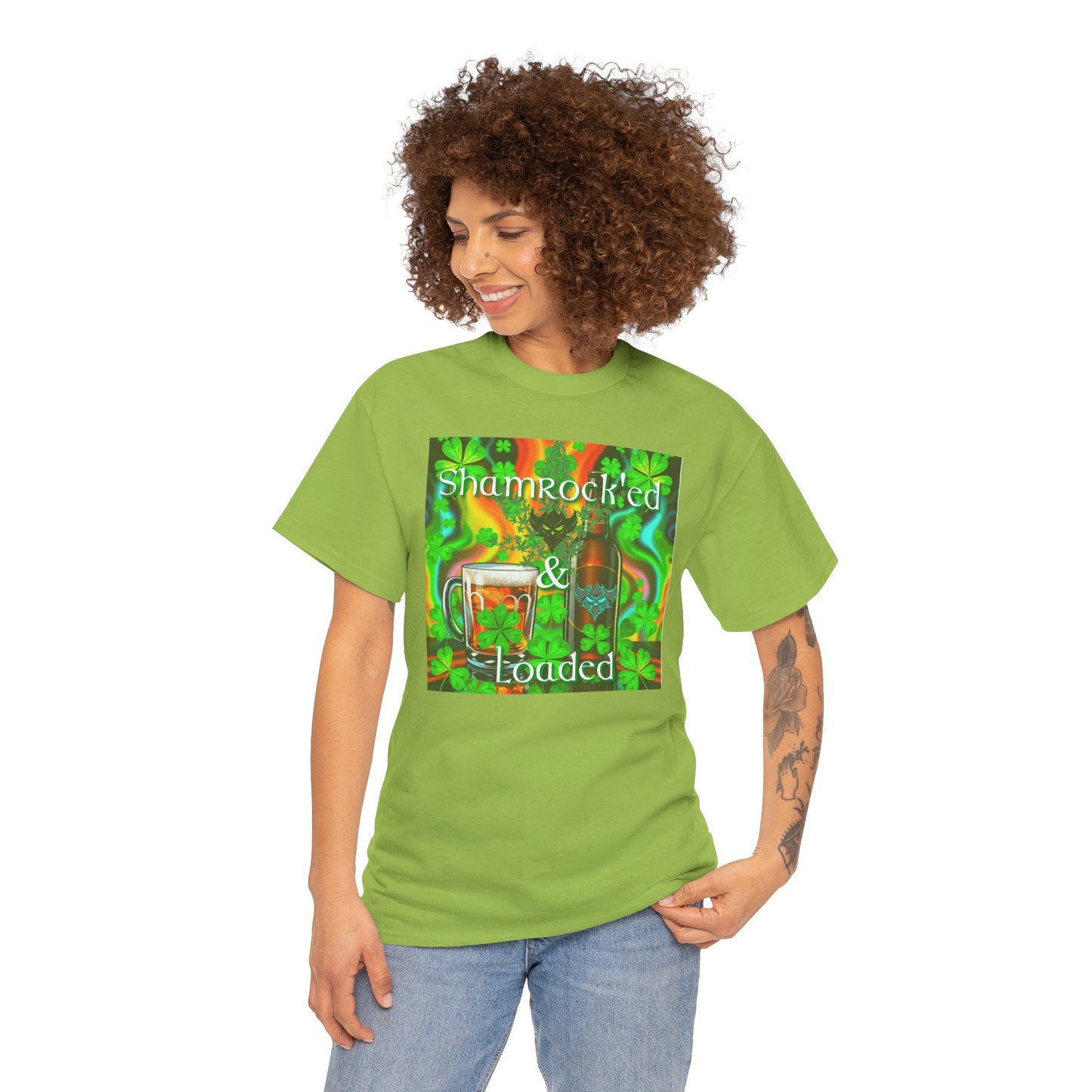 "Shamrocked & Loaded" Unisex Heavy Cotton Tee - Perfect for St. Patrick's Day Celebrations