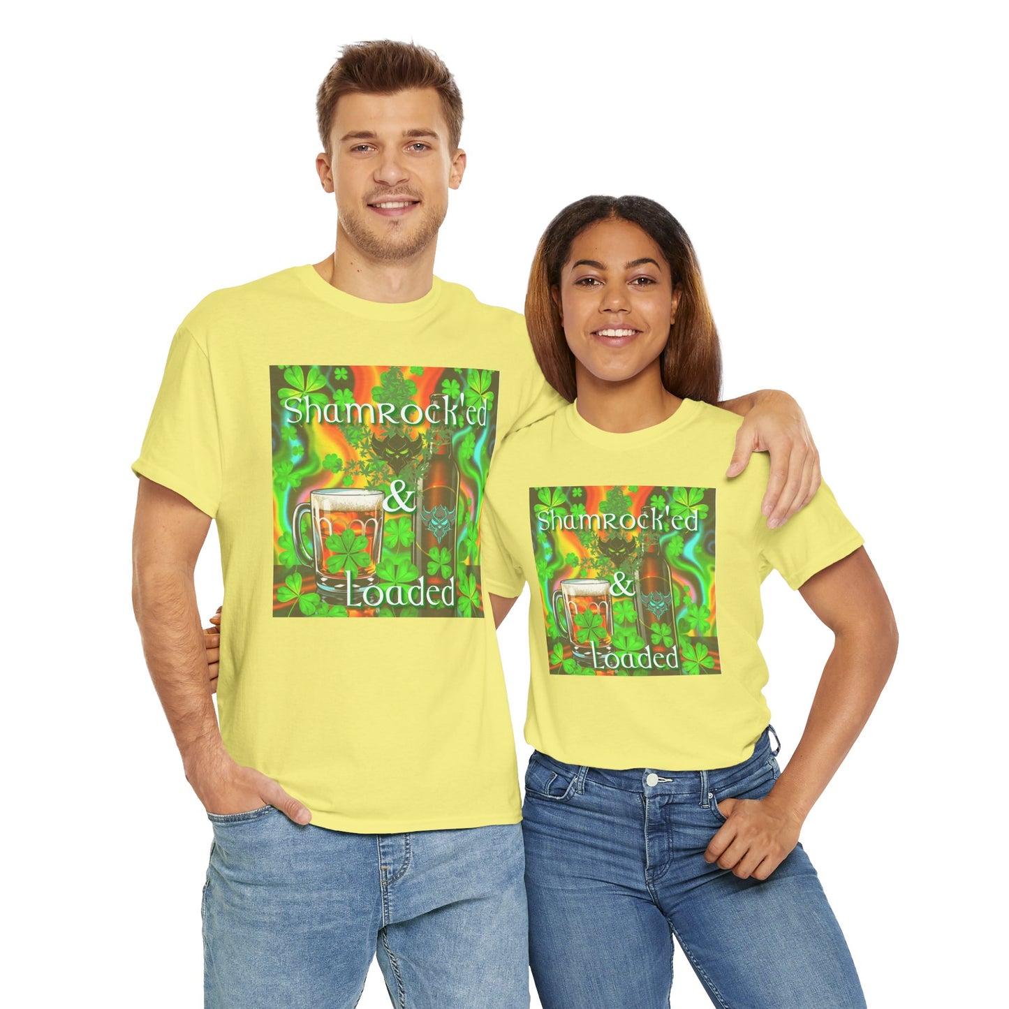 "Shamrocked & Loaded" Unisex Heavy Cotton Tee - Perfect for St. Patrick's Day Celebrations