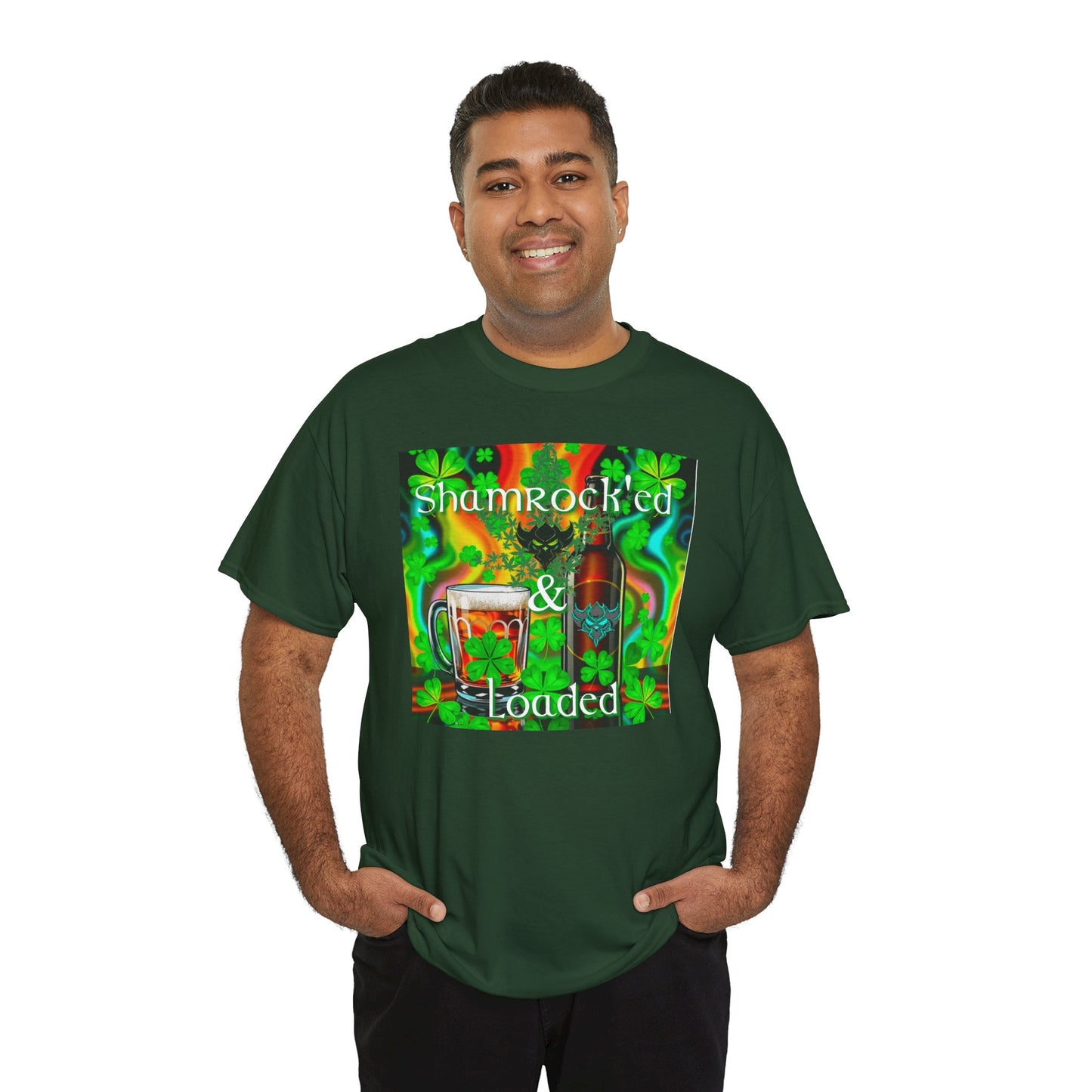 "Shamrocked & Loaded" Unisex Heavy Cotton Tee - Perfect for St. Patrick's Day Celebrations
