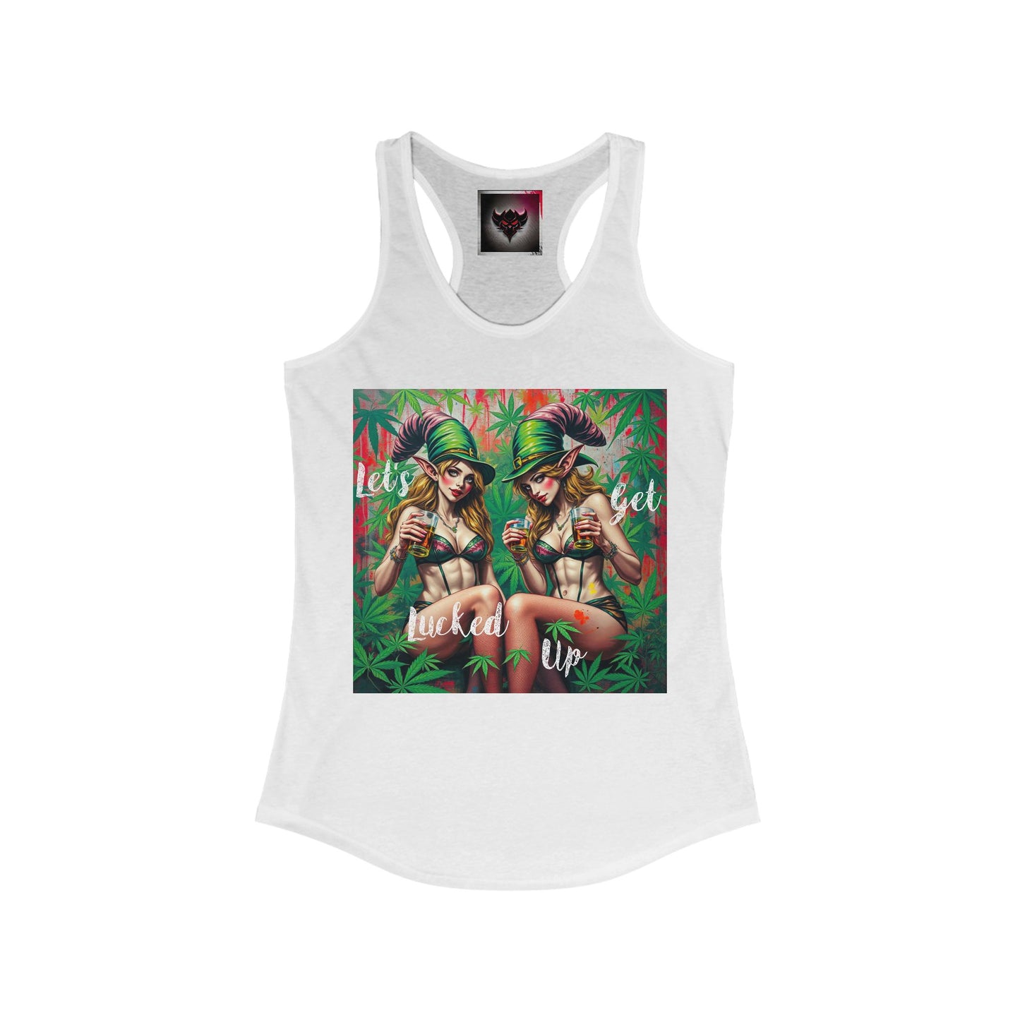 "Let's Get Lucked Up" Wicked Vibes Women's Racerback Tank - Tropical Party Design