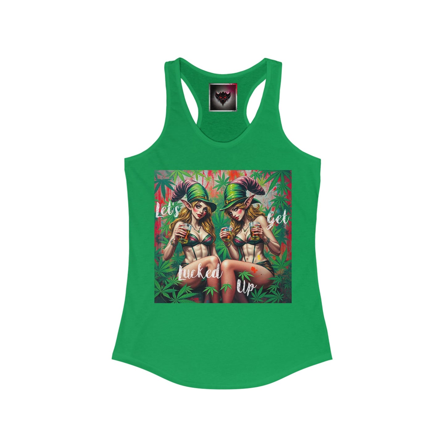 "Let's Get Lucked Up" Wicked Vibes Women's Racerback Tank - Tropical Party Design