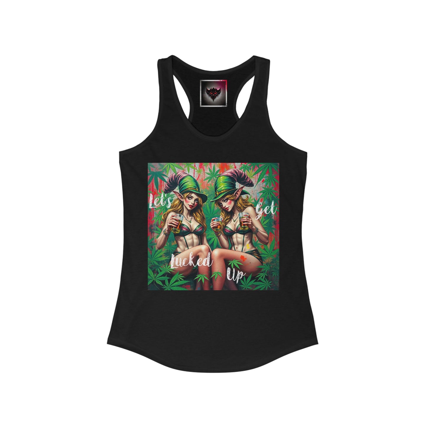 "Let's Get Lucked Up" Wicked Vibes Women's Racerback Tank - Tropical Party Design