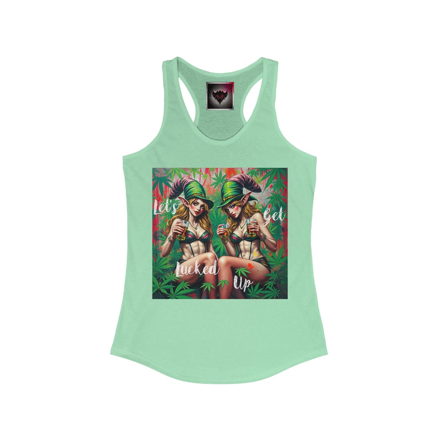 "Let's Get Lucked Up" Wicked Vibes Women's Racerback Tank - Tropical Party Design