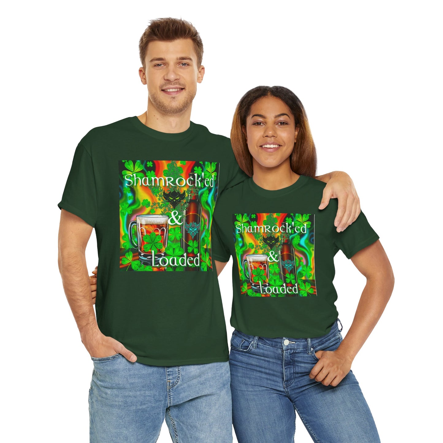 "Shamrocked & Loaded" Unisex Heavy Cotton Tee - Perfect for St. Patrick's Day Celebrations