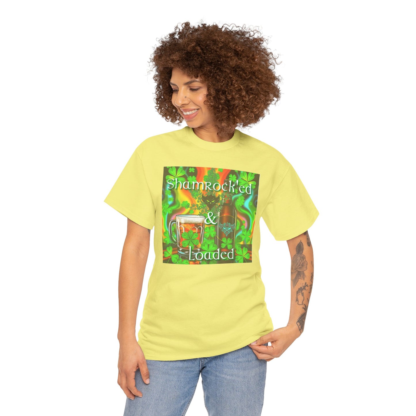 "Shamrocked & Loaded" Unisex Heavy Cotton Tee - Perfect for St. Patrick's Day Celebrations