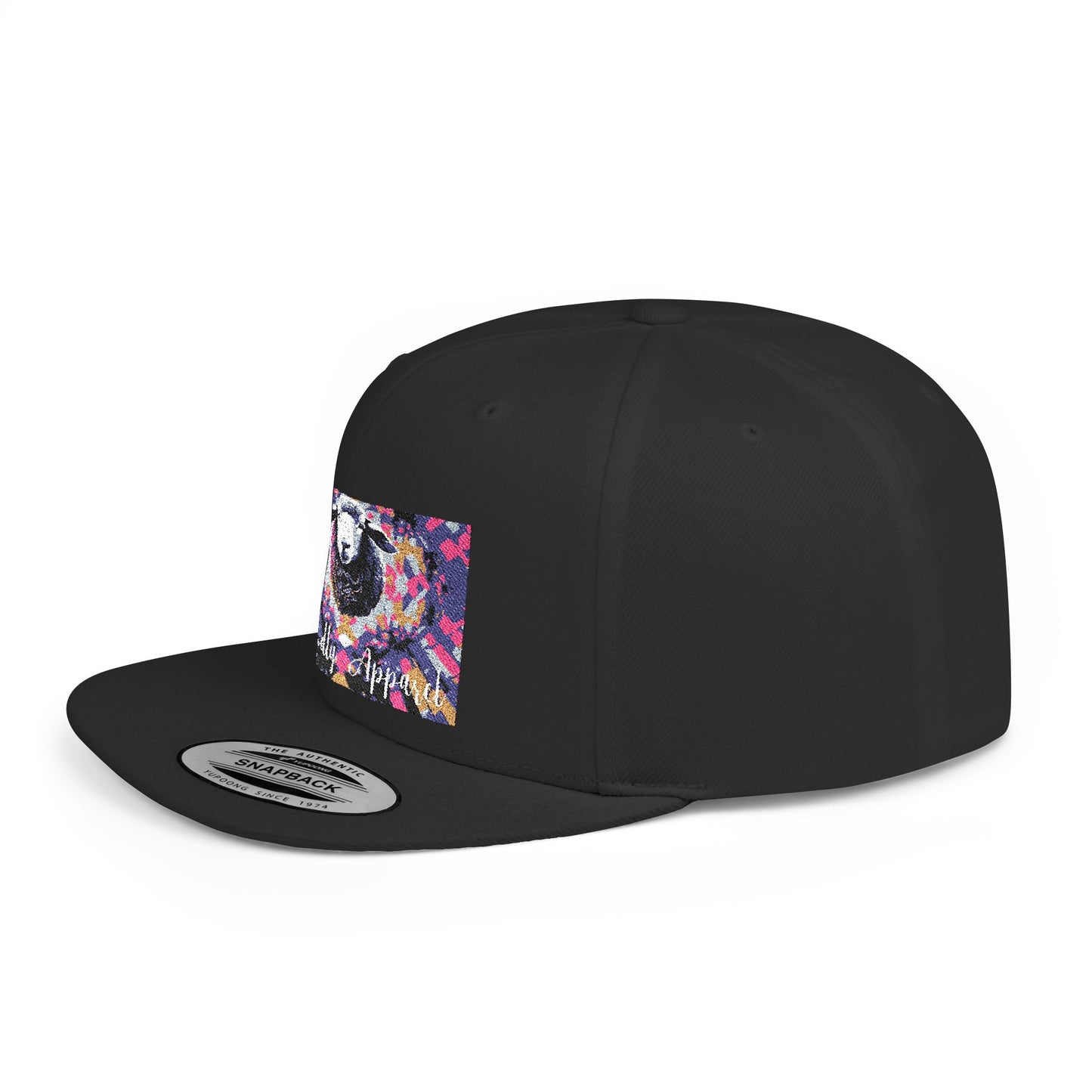 "Black Sheep" Colorful Artistic Flat Bill Snapback Hat - Unique Design for Fashion Lovers