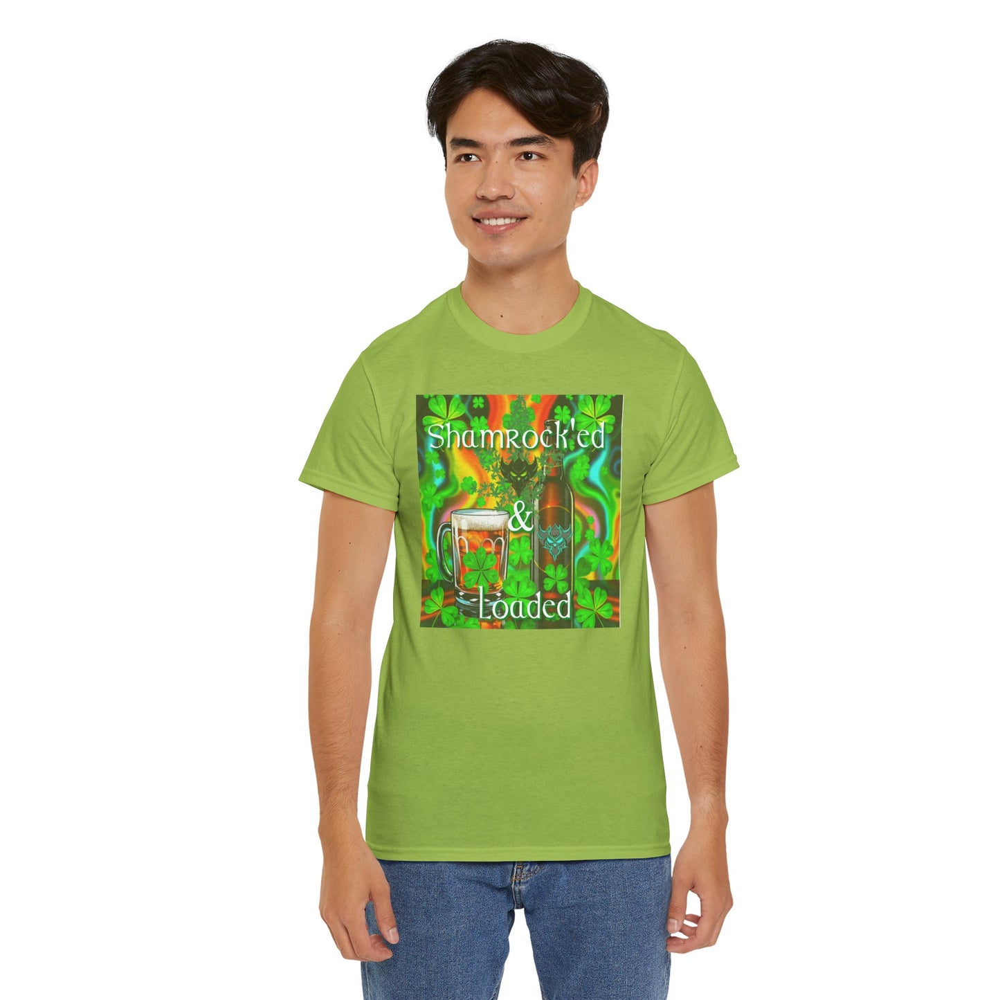 "Shamrocked & Loaded" Unisex Heavy Cotton Tee - Perfect for St. Patrick's Day Celebrations