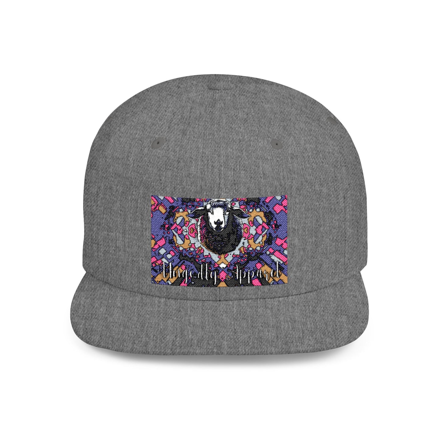 "Black Sheep" Colorful Artistic Flat Bill Snapback Hat - Unique Design for Fashion Lovers