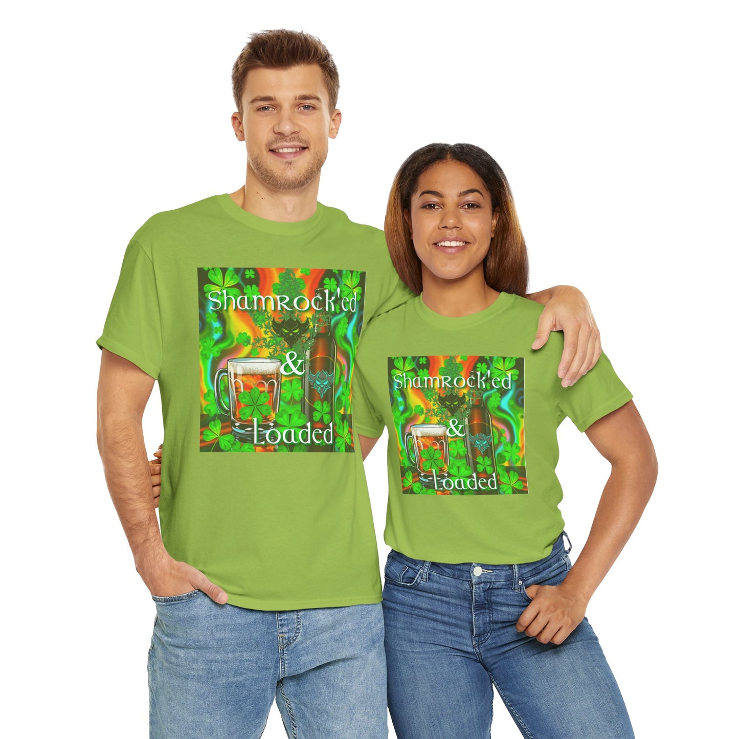"Shamrocked & Loaded" Unisex Heavy Cotton Tee - Perfect for St. Patrick's Day Celebrations