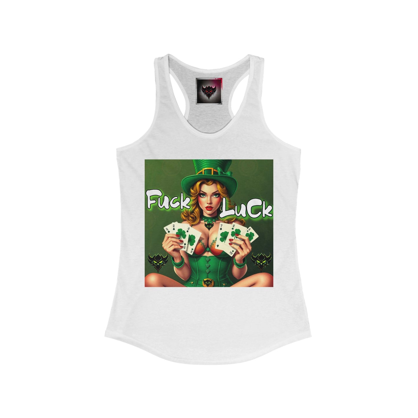 St. Patrick's Day Funny Women's Tank Top - 'Fuck Luck' Graphic