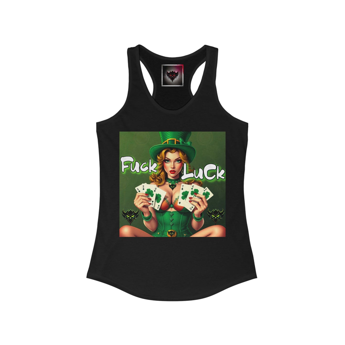 St. Patrick's Day Funny Women's Tank Top - 'Fuck Luck' Graphic