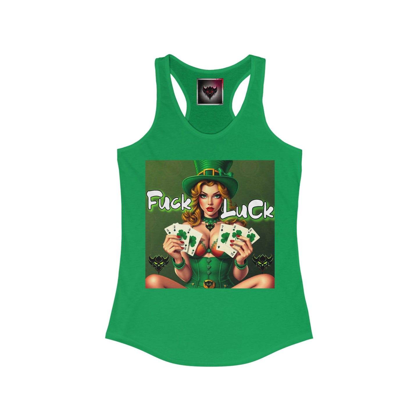 St. Patrick's Day Funny Women's Tank Top - 'Fuck Luck' Graphic