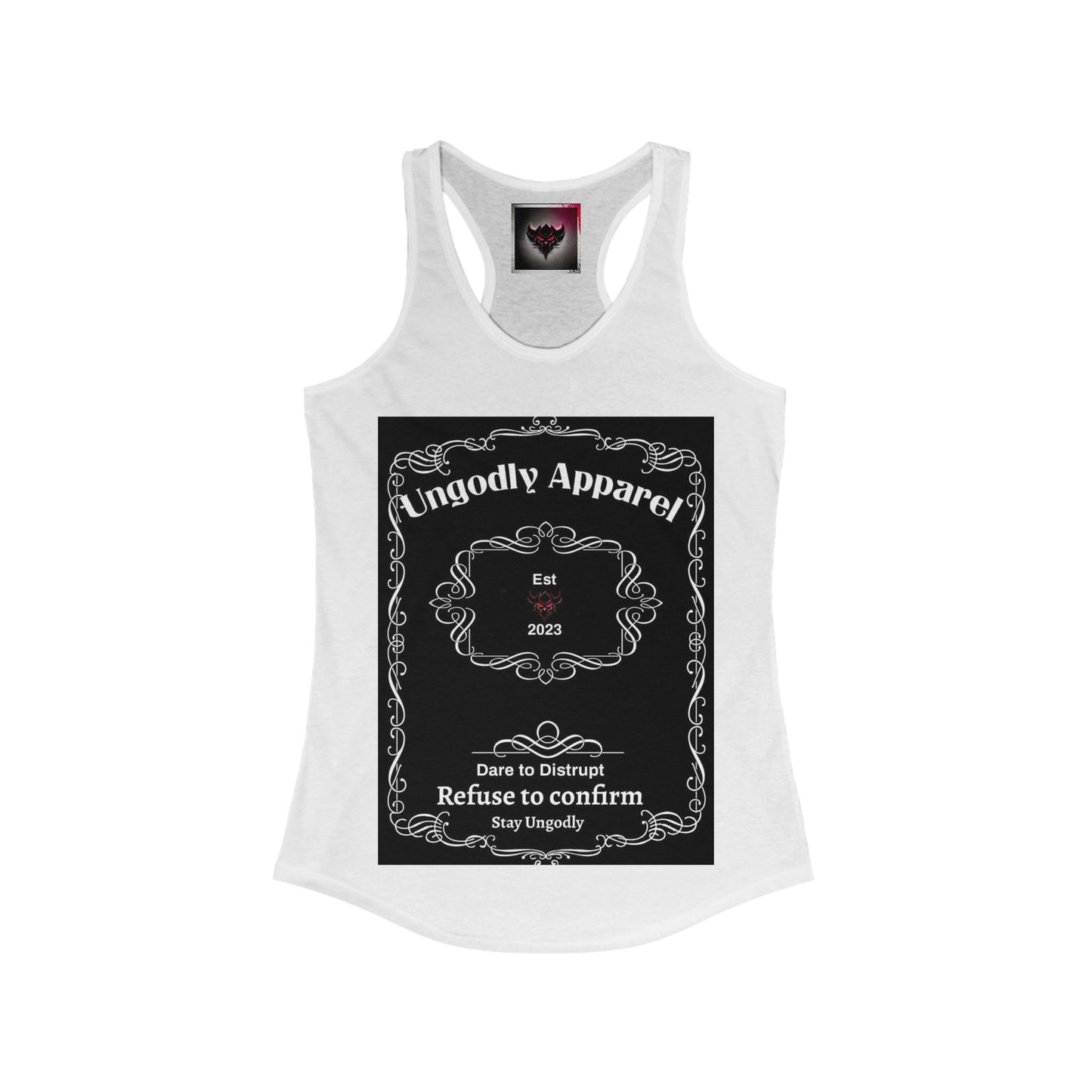 "Ungodly Whiskey" Women's Ideal Racerback Tank - Stay Ungodly Apparel | Perfect for Summer & Active Lifestyle