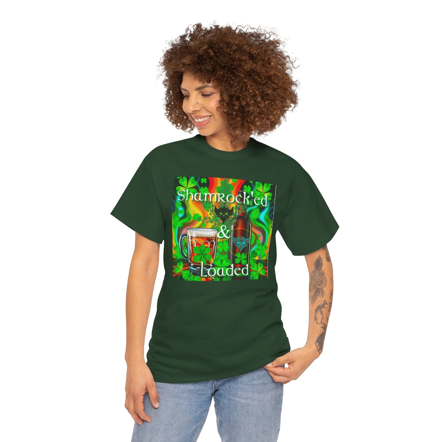 "Shamrocked & Loaded" Unisex Heavy Cotton Tee - Perfect for St. Patrick's Day Celebrations
