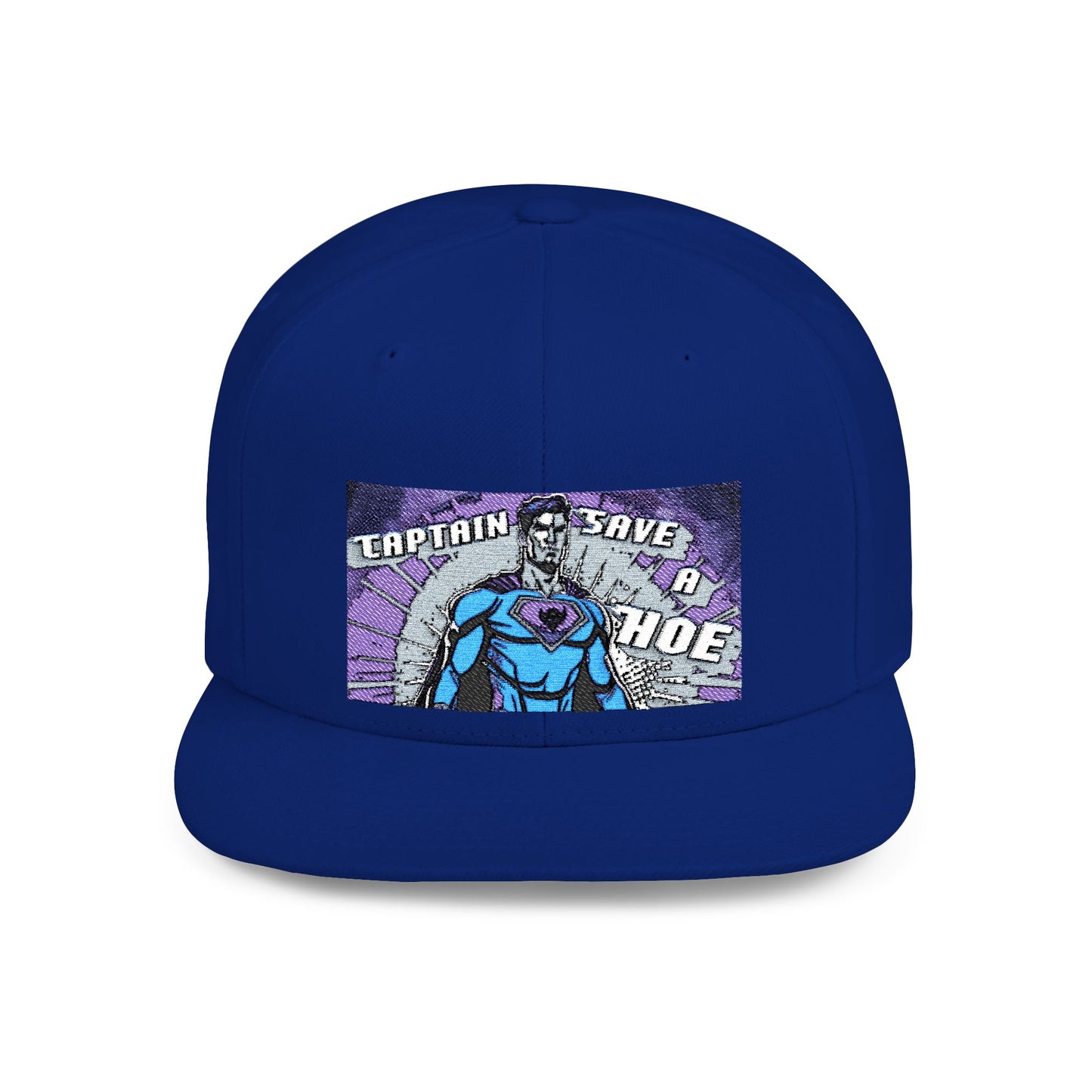 Captain Save a Hoe Flat Bill Snapback Hat - Bold Comic Style Cap for Fun Occasions