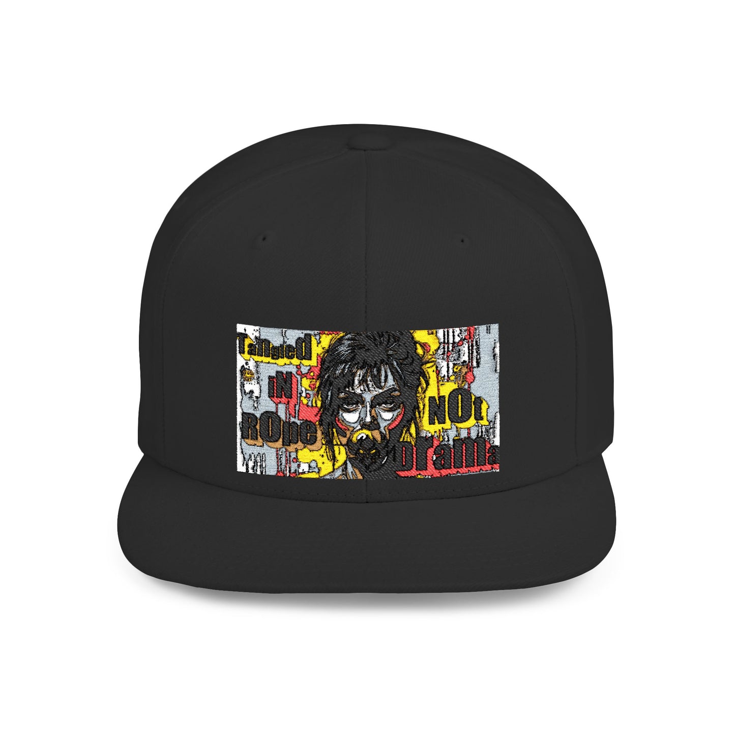 "Tangled in Rope Not Drama" Urban Graphic Flat Bill Snapback Cap - Street Vibe & Bold Design