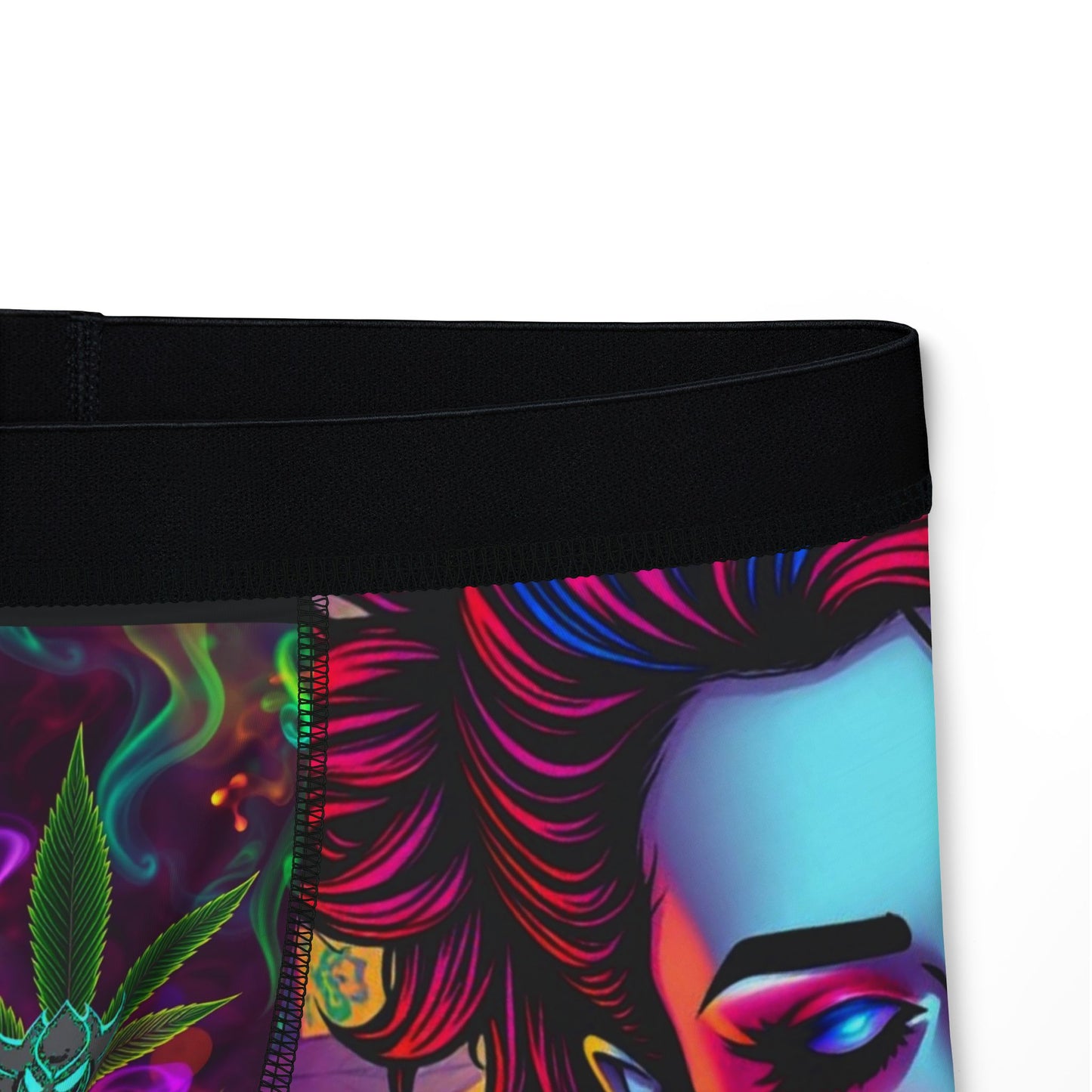 Ungodly High" Vibrant Graphic Men's Boxers - Artistic Tattoo & Smoke Design