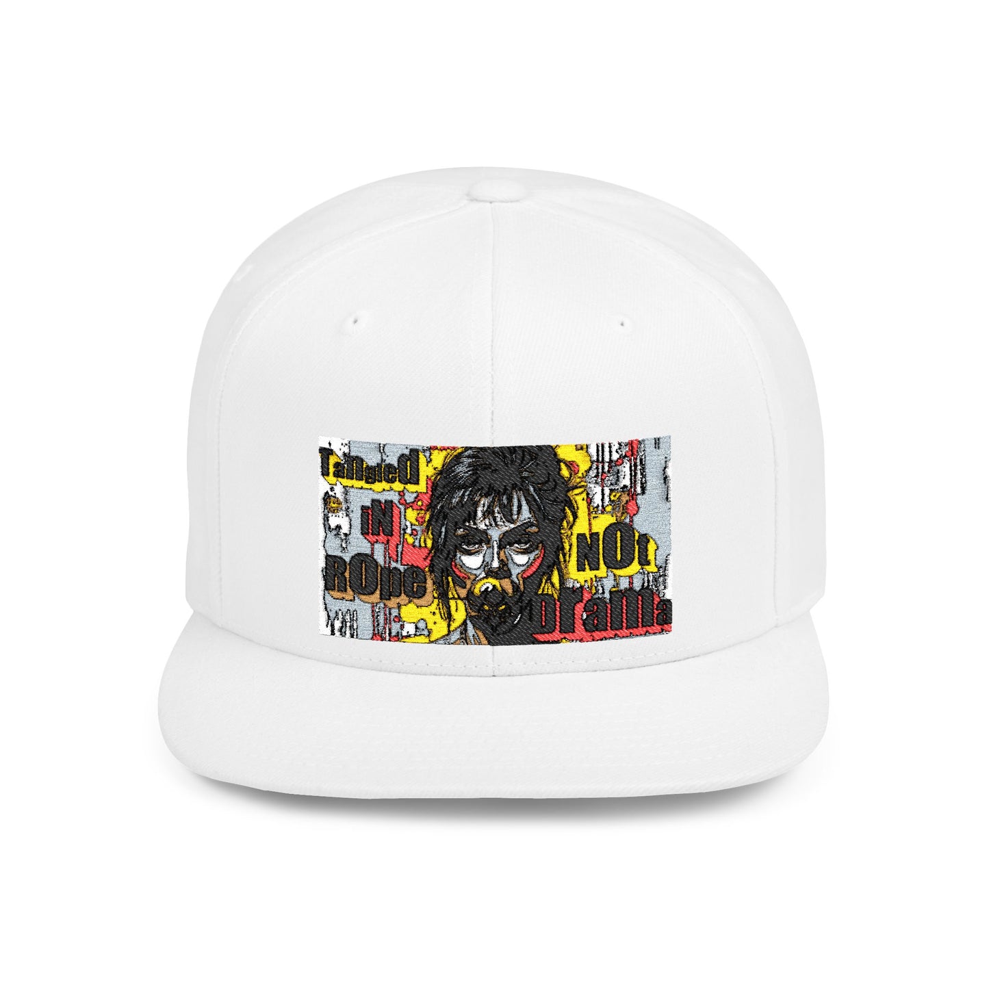 "Tangled in Rope Not Drama" Urban Graphic Flat Bill Snapback Cap - Street Vibe & Bold Design