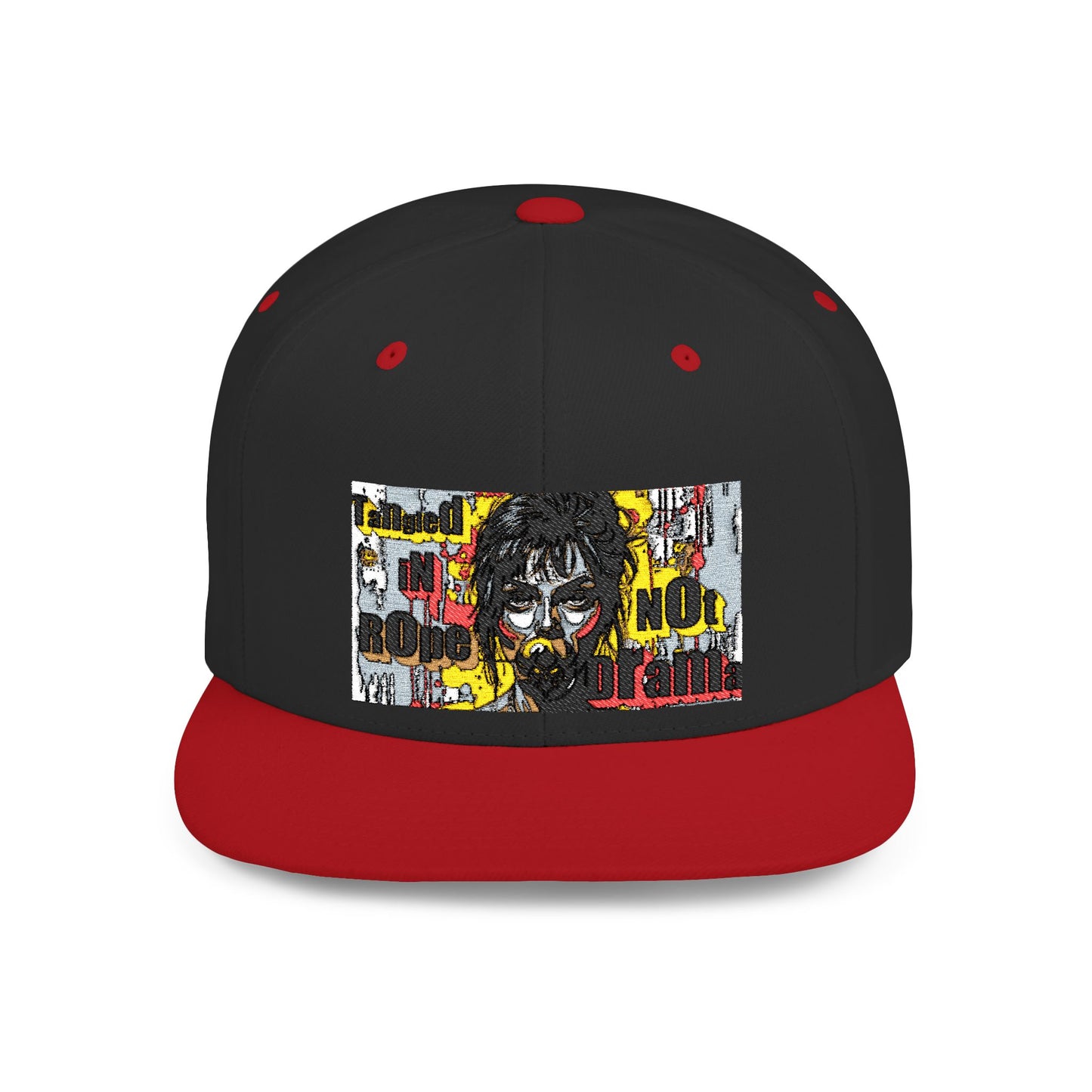 "Tangled in Rope Not Drama" Urban Graphic Flat Bill Snapback Cap - Street Vibe & Bold Design