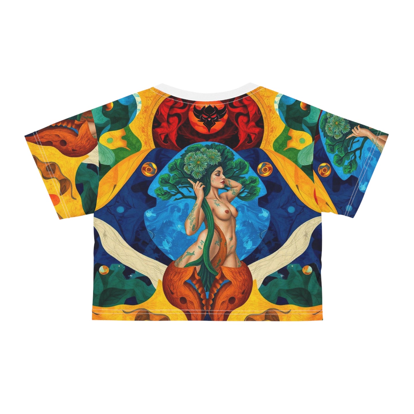 Vibrant Eco-Friendly Crop Tee - Nature Goddess Design