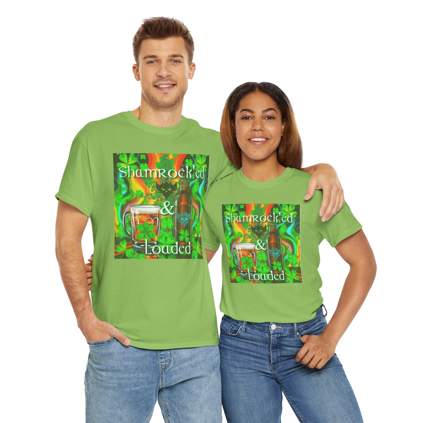 "Shamrocked & Loaded" Unisex Heavy Cotton Tee - Perfect for St. Patrick's Day Celebrations