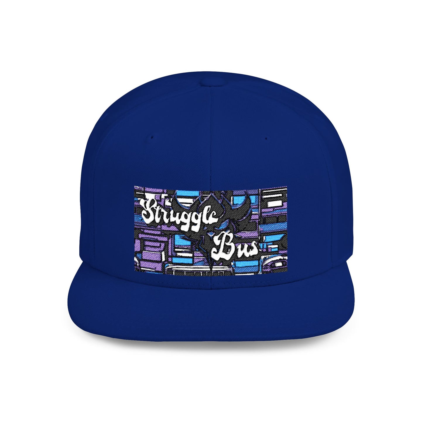 "Struggle Bus" Flat Bill Snapback Cap - Trendy Streetwear Hat for Everyday Wear