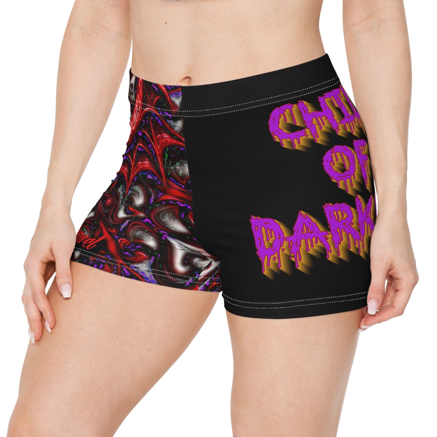 Women's Dragon Print Shorts - Chill of Darkness & Fall of Madness Designs