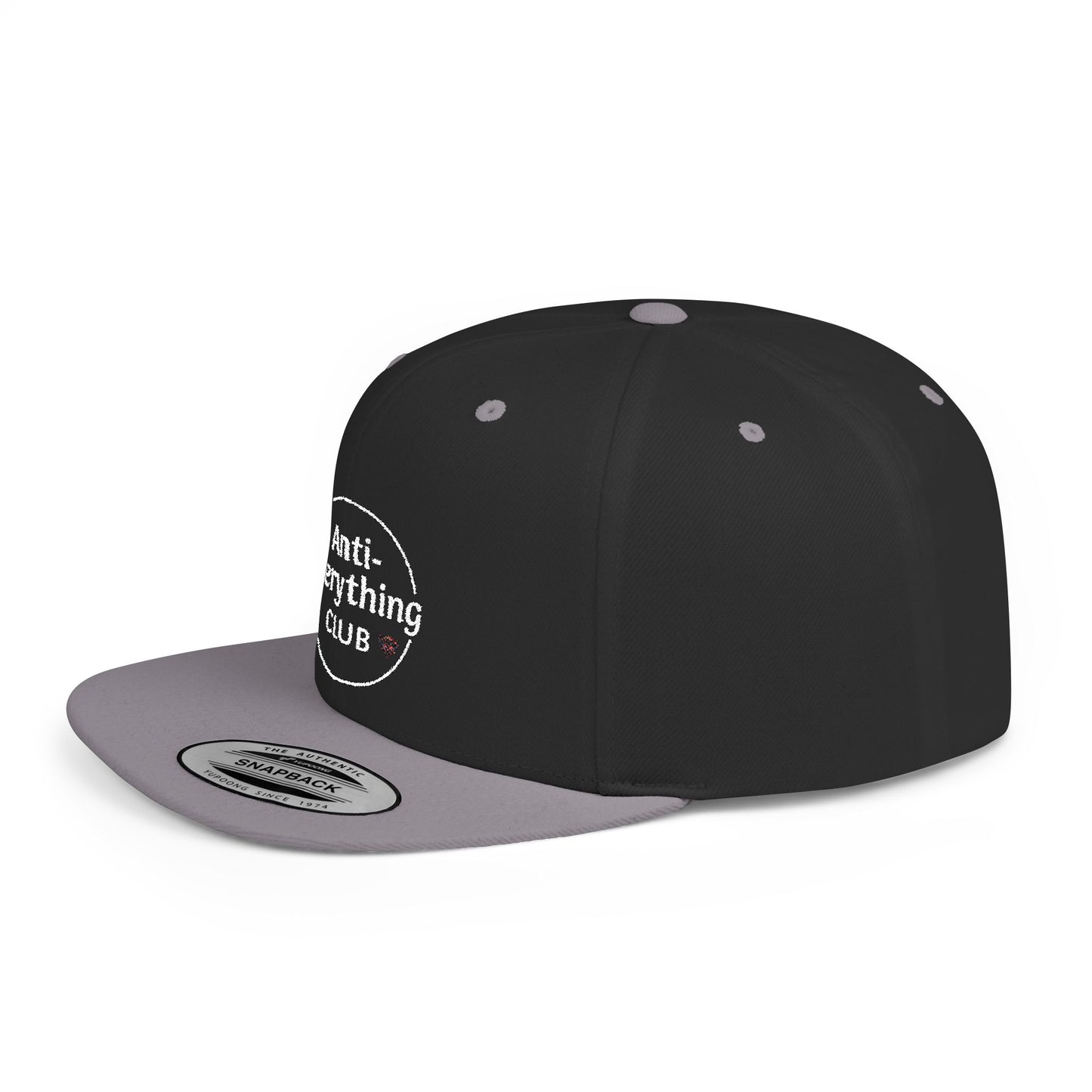 Anti-Everything Club Camo Snapback Cap - Trendy Flat Bill Hat for Casual Style