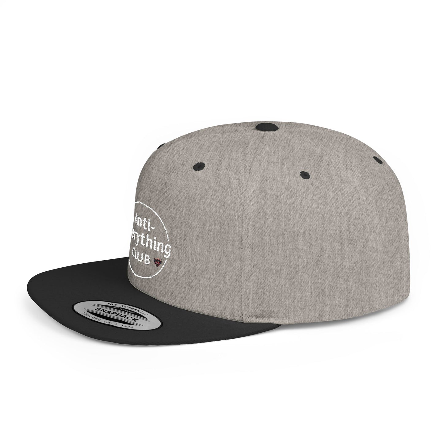Anti-Everything Club Camo Snapback Cap - Trendy Flat Bill Hat for Casual Style