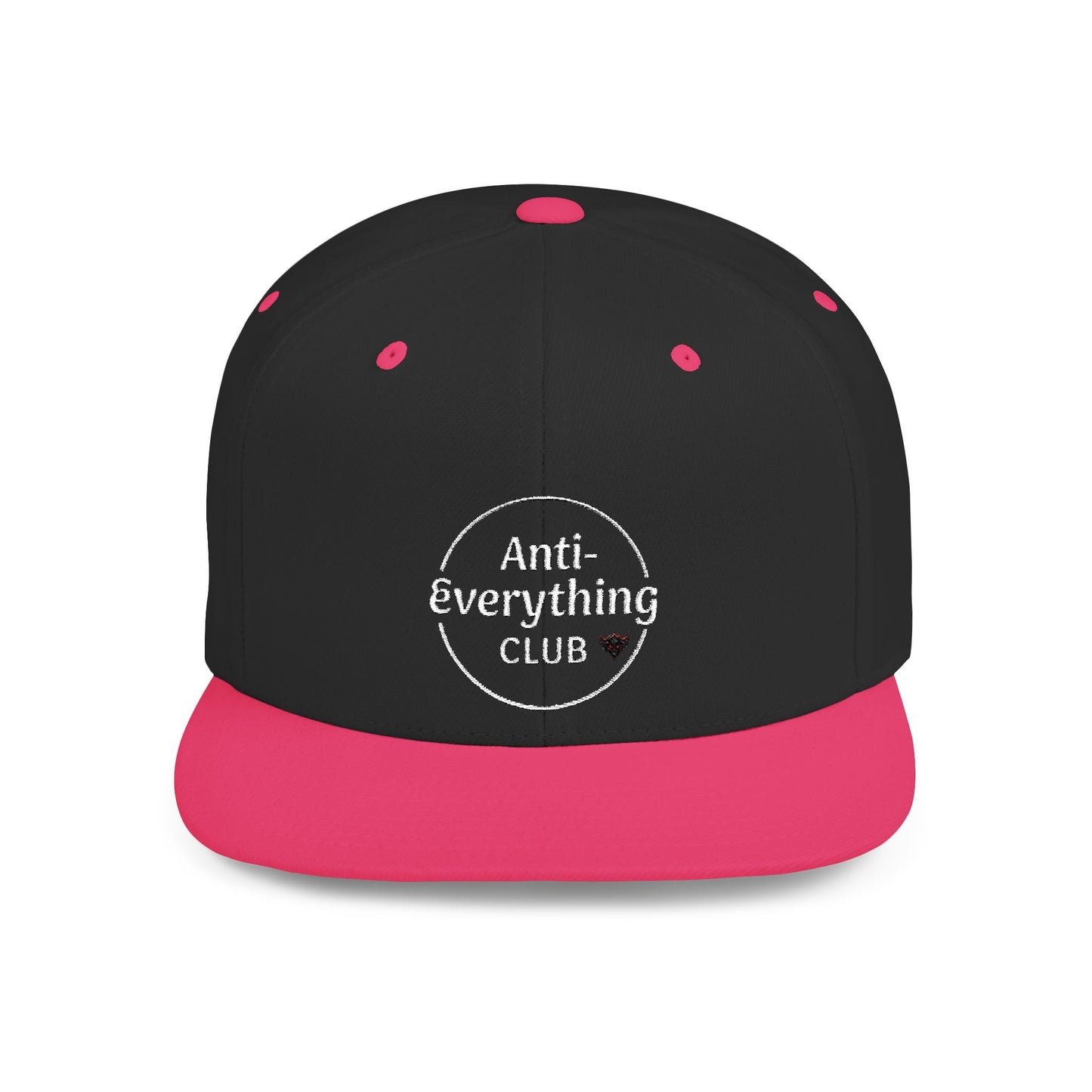 Anti-Everything Club Camo Snapback Cap - Trendy Flat Bill Hat for Casual Style