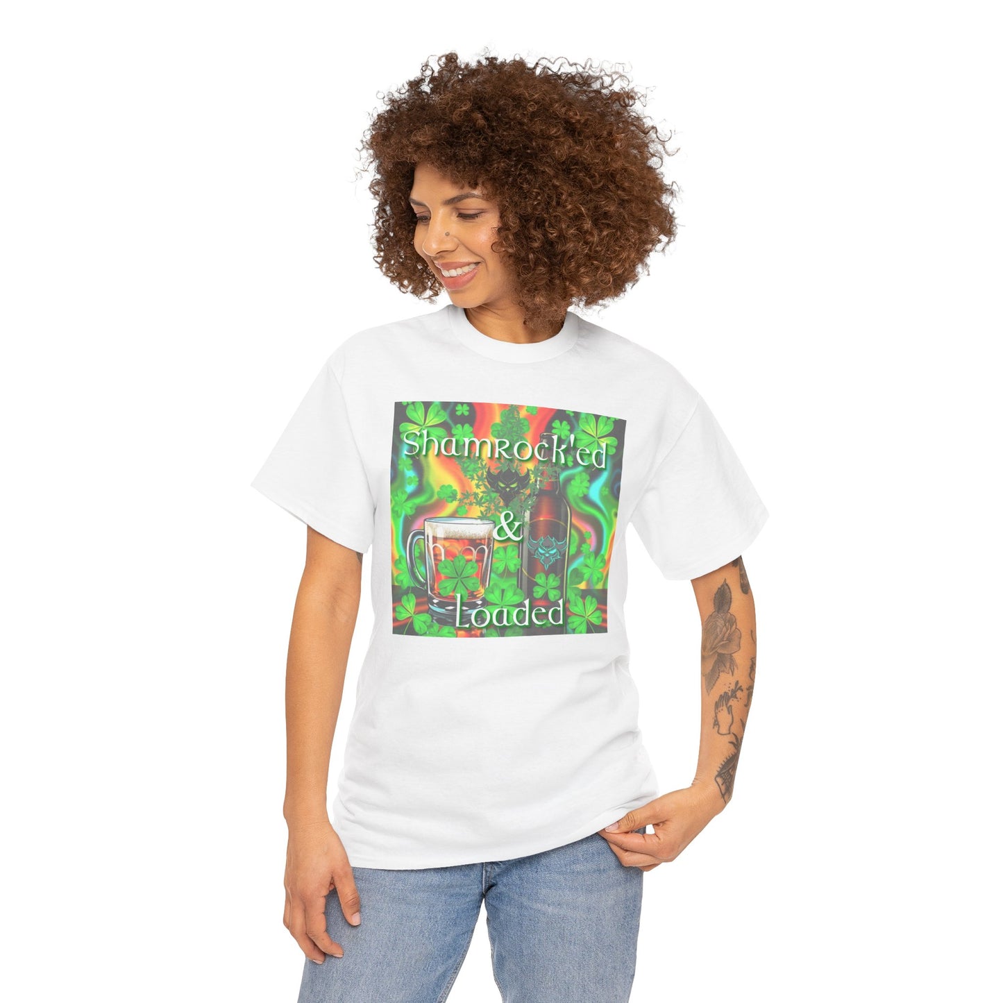 "Shamrocked & Loaded" Unisex Heavy Cotton Tee - Perfect for St. Patrick's Day Celebrations