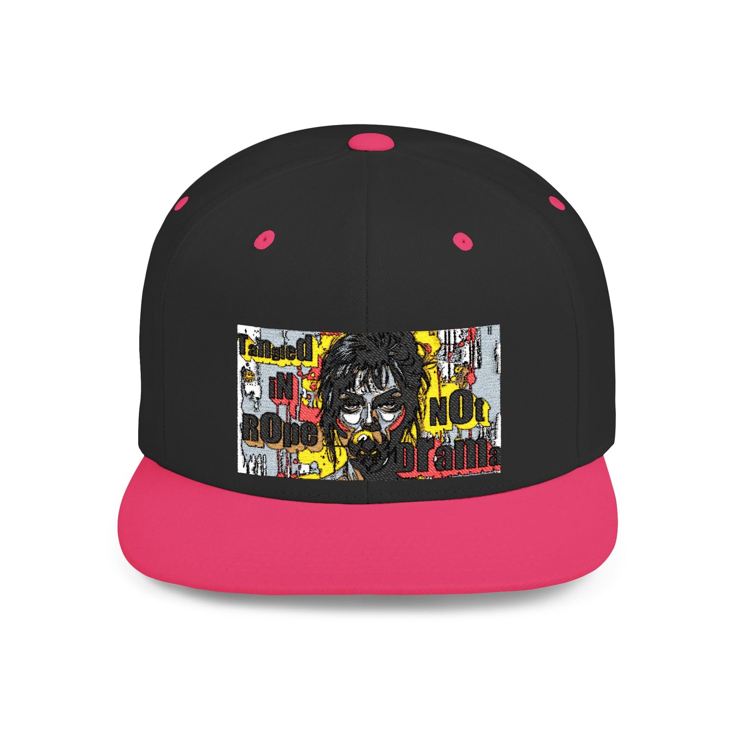 "Tangled in Rope Not Drama" Urban Graphic Flat Bill Snapback Cap - Street Vibe & Bold Design