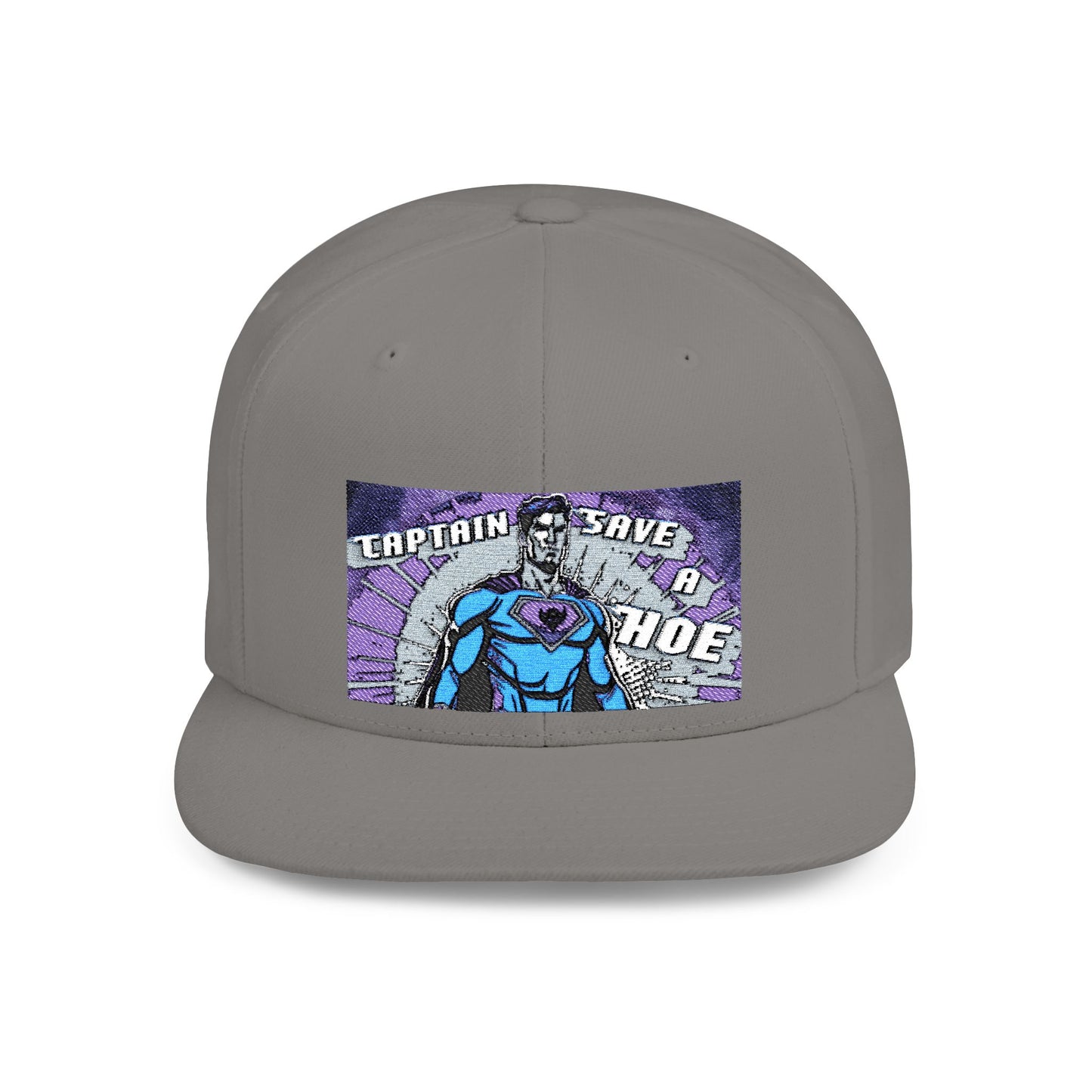 Captain Save a Hoe Flat Bill Snapback Hat - Bold Comic Style Cap for Fun Occasions