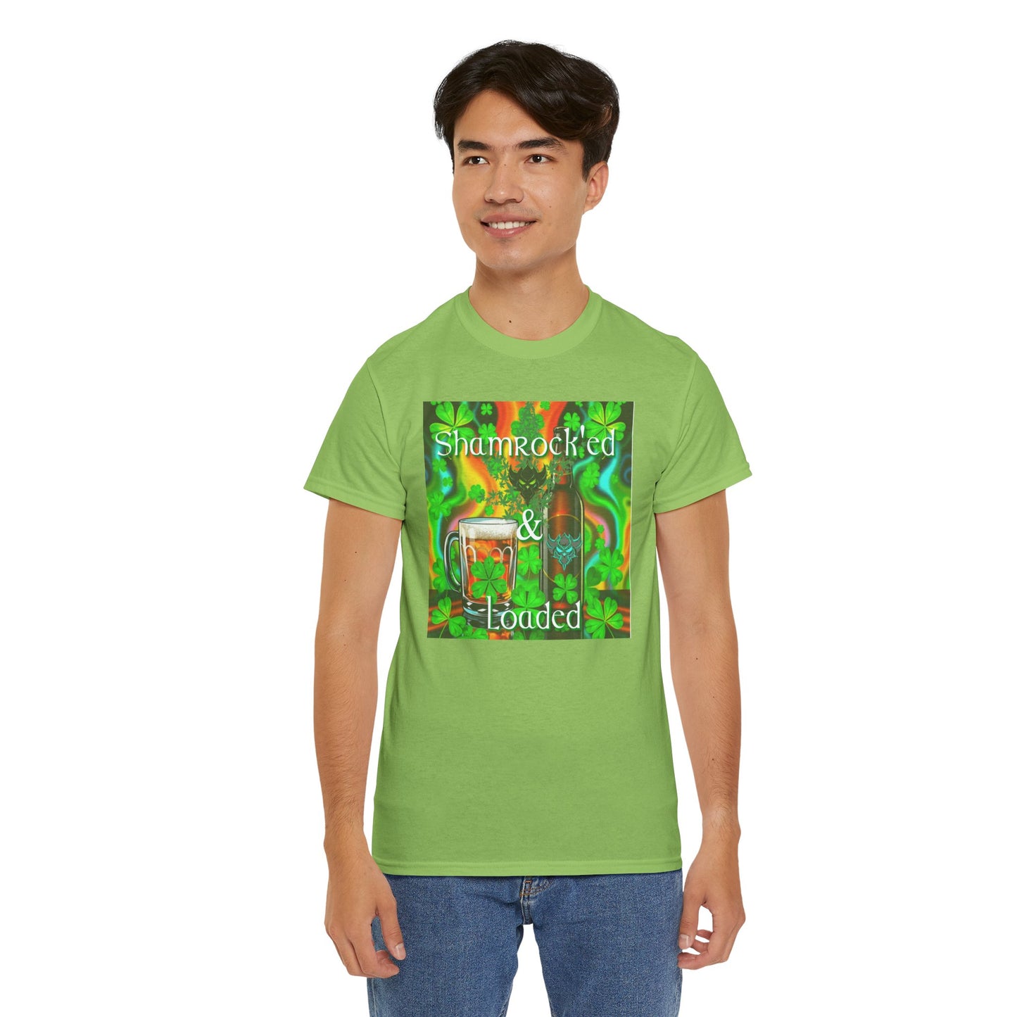"Shamrocked & Loaded" Unisex Heavy Cotton Tee - Perfect for St. Patrick's Day Celebrations