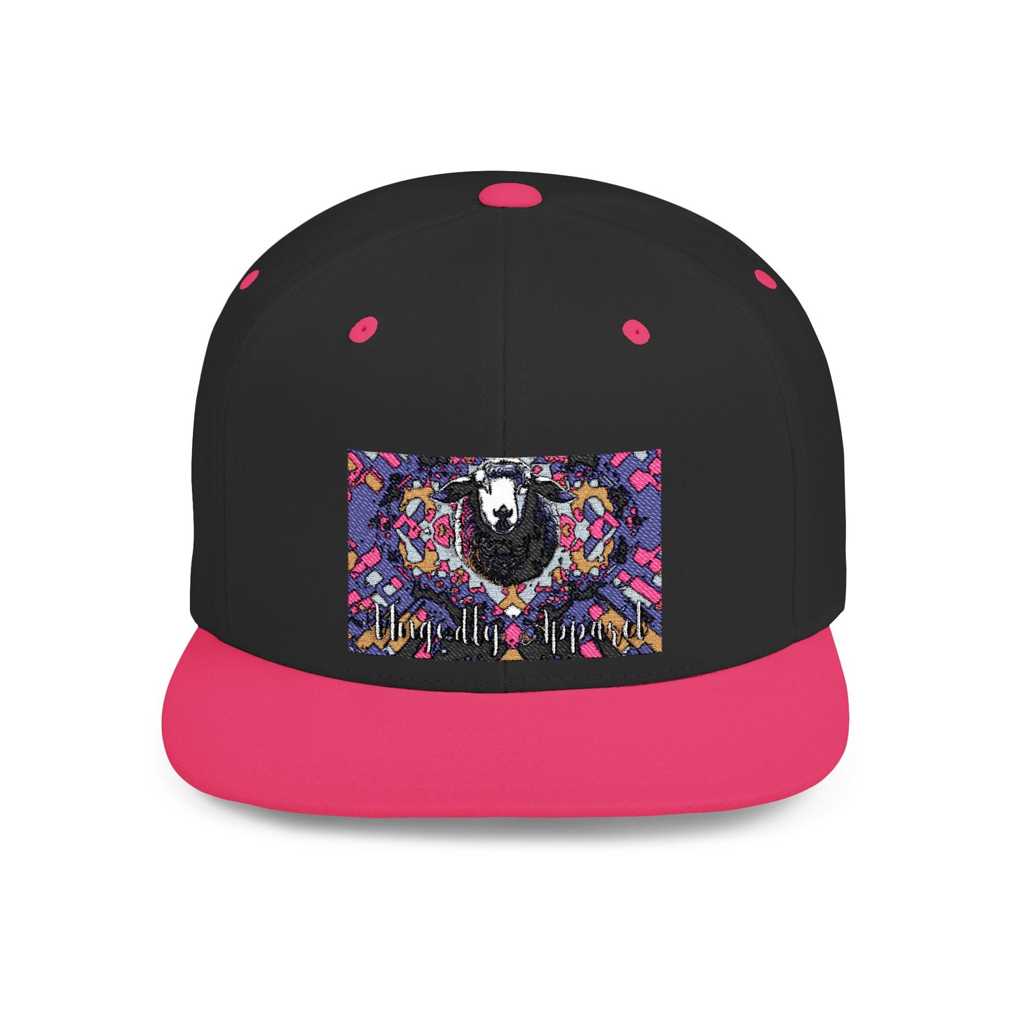 "Black Sheep" Colorful Artistic Flat Bill Snapback Hat - Unique Design for Fashion Lovers