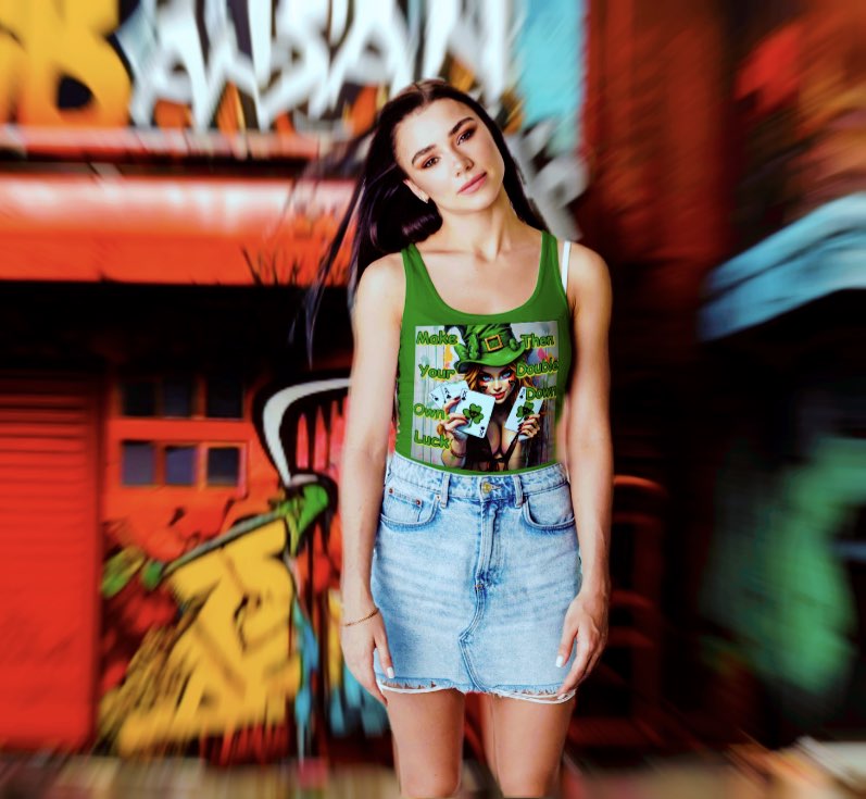 St. Patrick's Day Women's Racerback Tank - "Make Your Own Luck" Graphic Tee