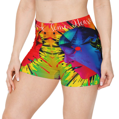 Vibrant "Some Hearts Break, Others Bloom"  Women's Shorts - Colorful Art Design for Fun Summer Vibes