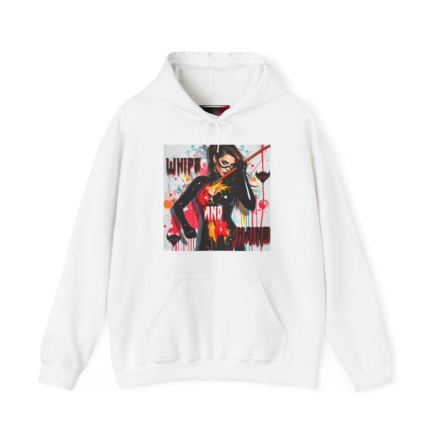 "Whips and Chains" Fierce Art Unisex Heavy Blend™ Hooded Sweatshirt - White