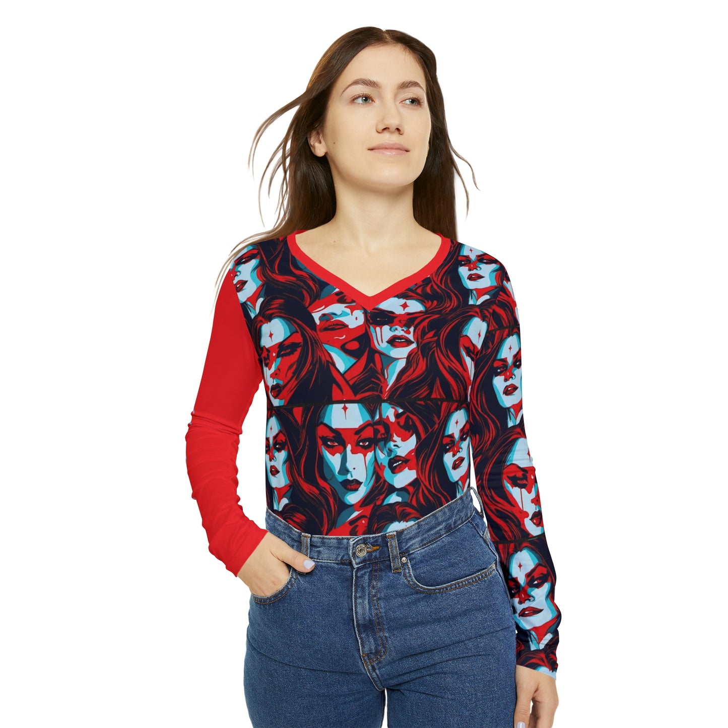 Women's "Vampire" Long Sleeve V-neck Shirt