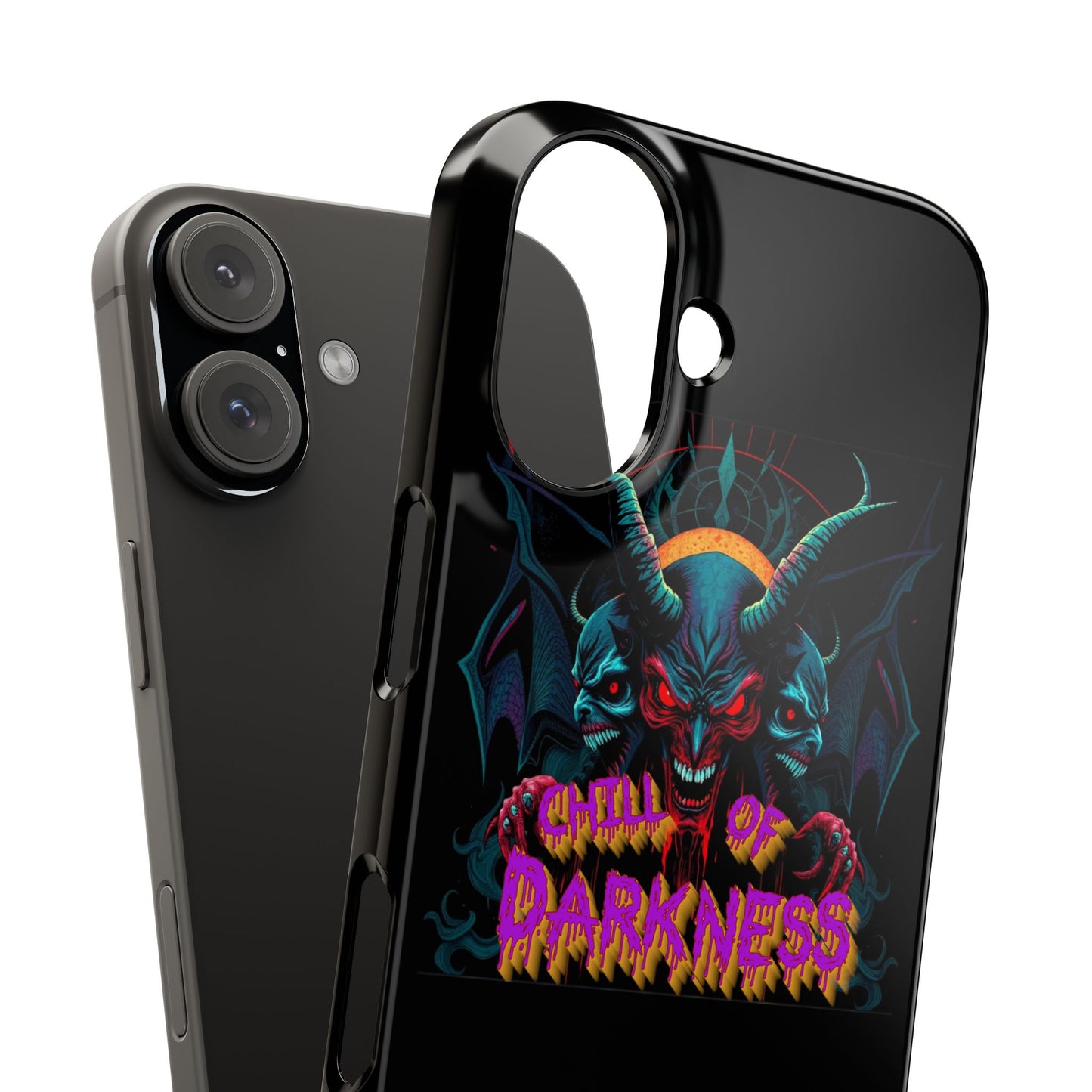 Chill of Darkness Slim Phone Case - Gothic Demon Design