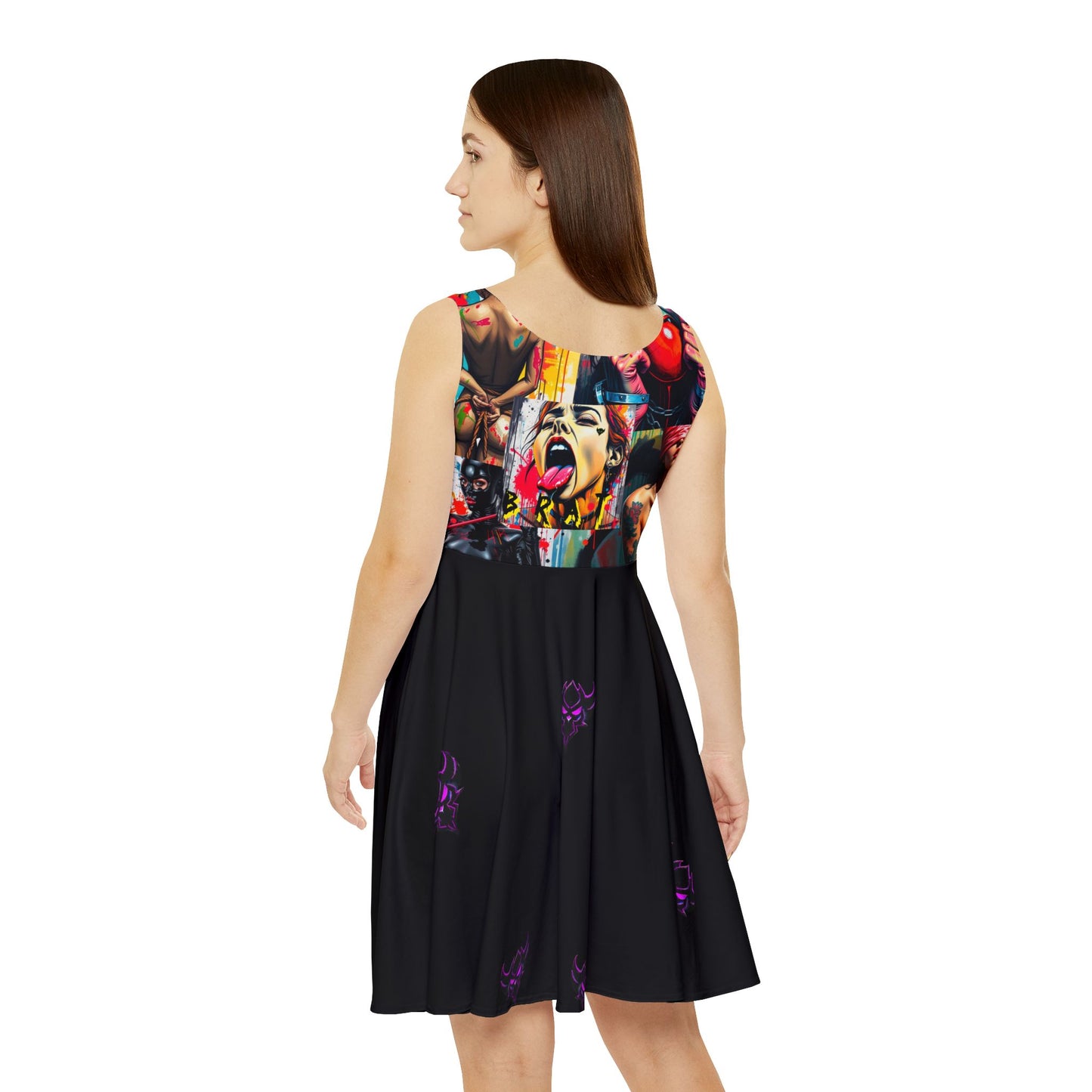 "Fetish Goddess" Bold Artistic Women's Skater Dress - Summer Vibe Fashion