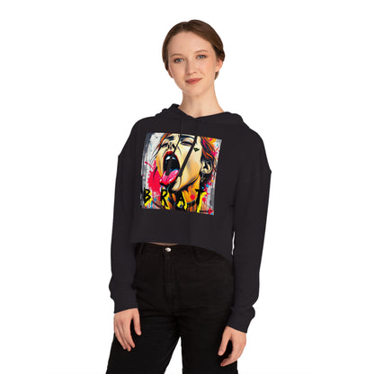 "Brat" Bold Art Women’s Cropped Hooded Sweatshirt - Street Style Graphic Tee